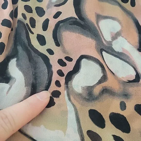 French Connection Sheer Abstract Pattern Blouse with 3/4 Sleeves - Picture 9 of 11